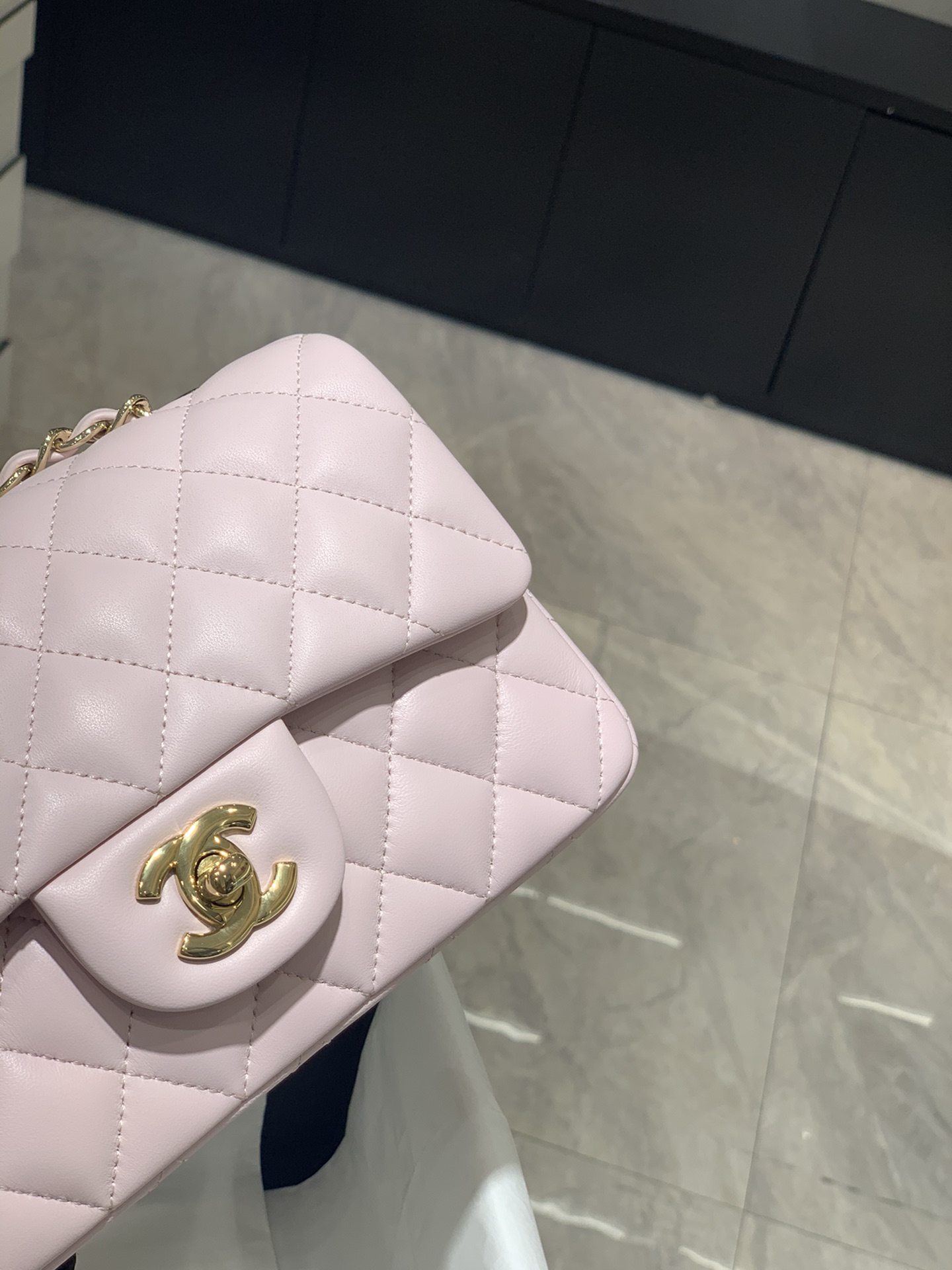 升级版带芯片 【真品级】Chanel CF 20→mini size  2021新颜色light purple 淡粉紫  原厂bodin joyeux 羔羊皮搭配淡金扣