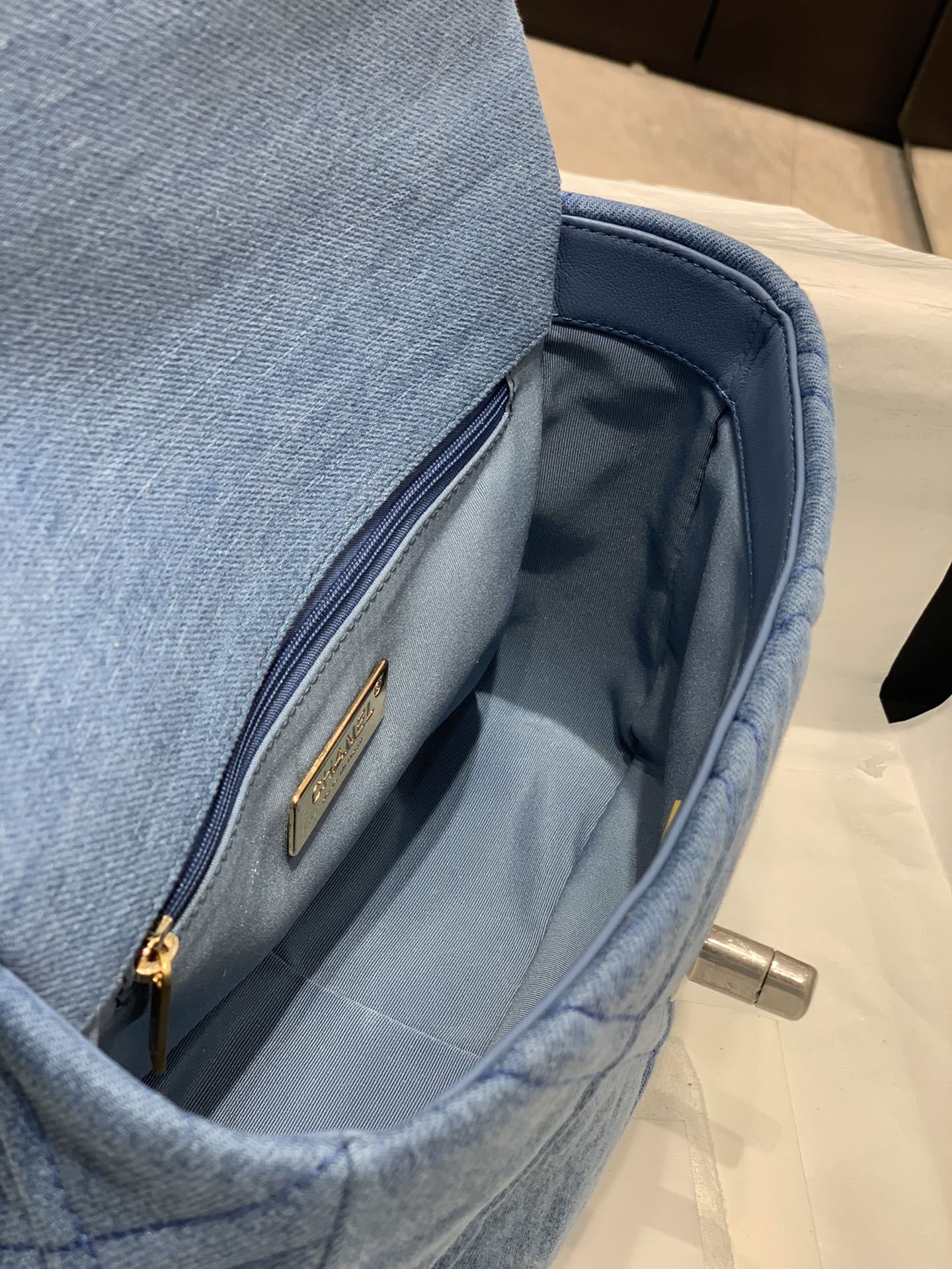 22P春夏浅色风 chanel 19bag 小号26cm 丹宁牛仔系 又美又飒