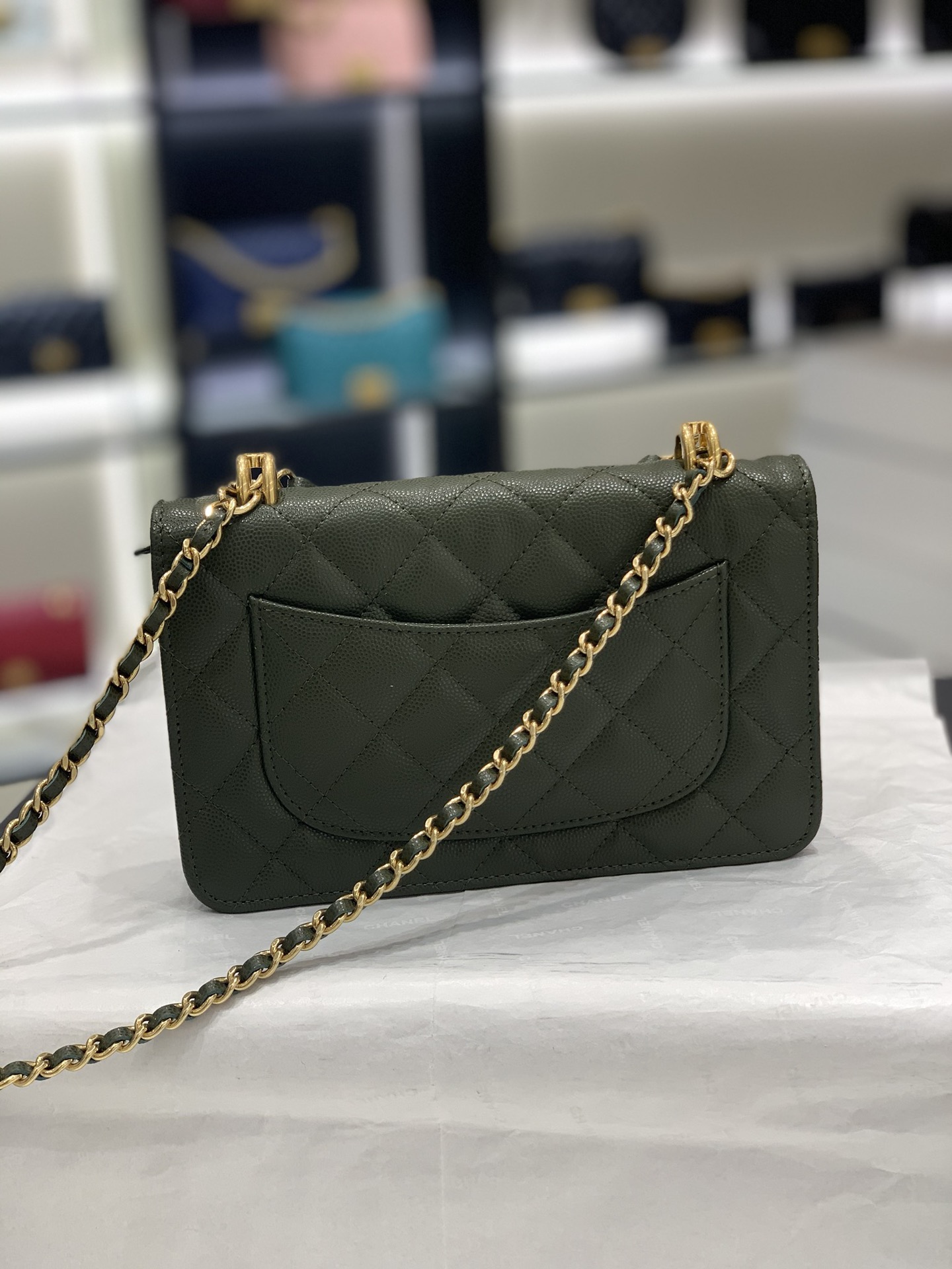 CHanel 22k秋冬新品 双链条手拎包系列woc发财包