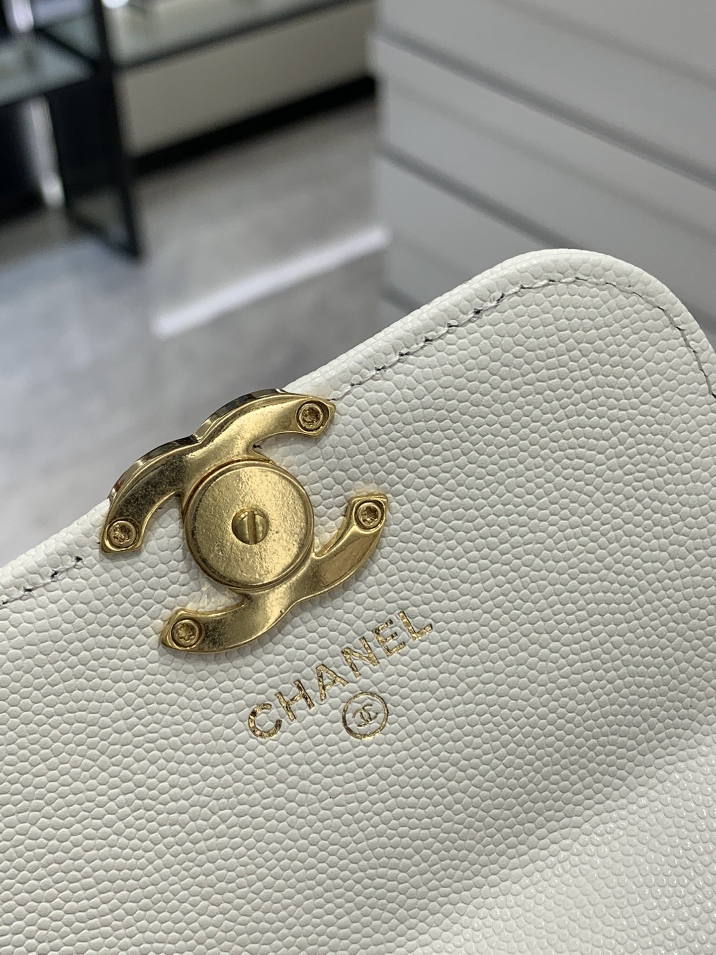 CHanel 22k秋冬新品 双链条手拎包系列trendy cc mini 新添双链条手柄桃鱼子酱牛皮 11-5.5-11cm