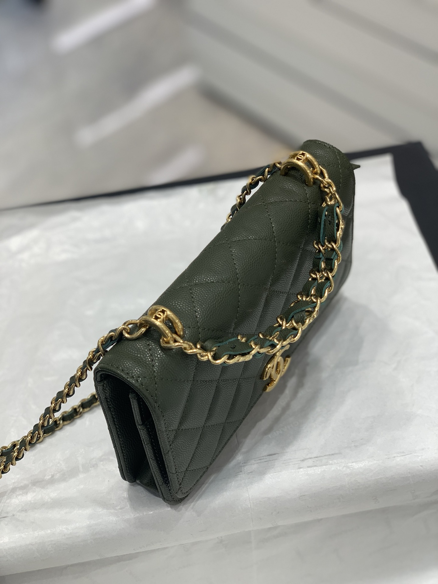 CHanel 22k秋冬新品 双链条手拎包系列woc发财包