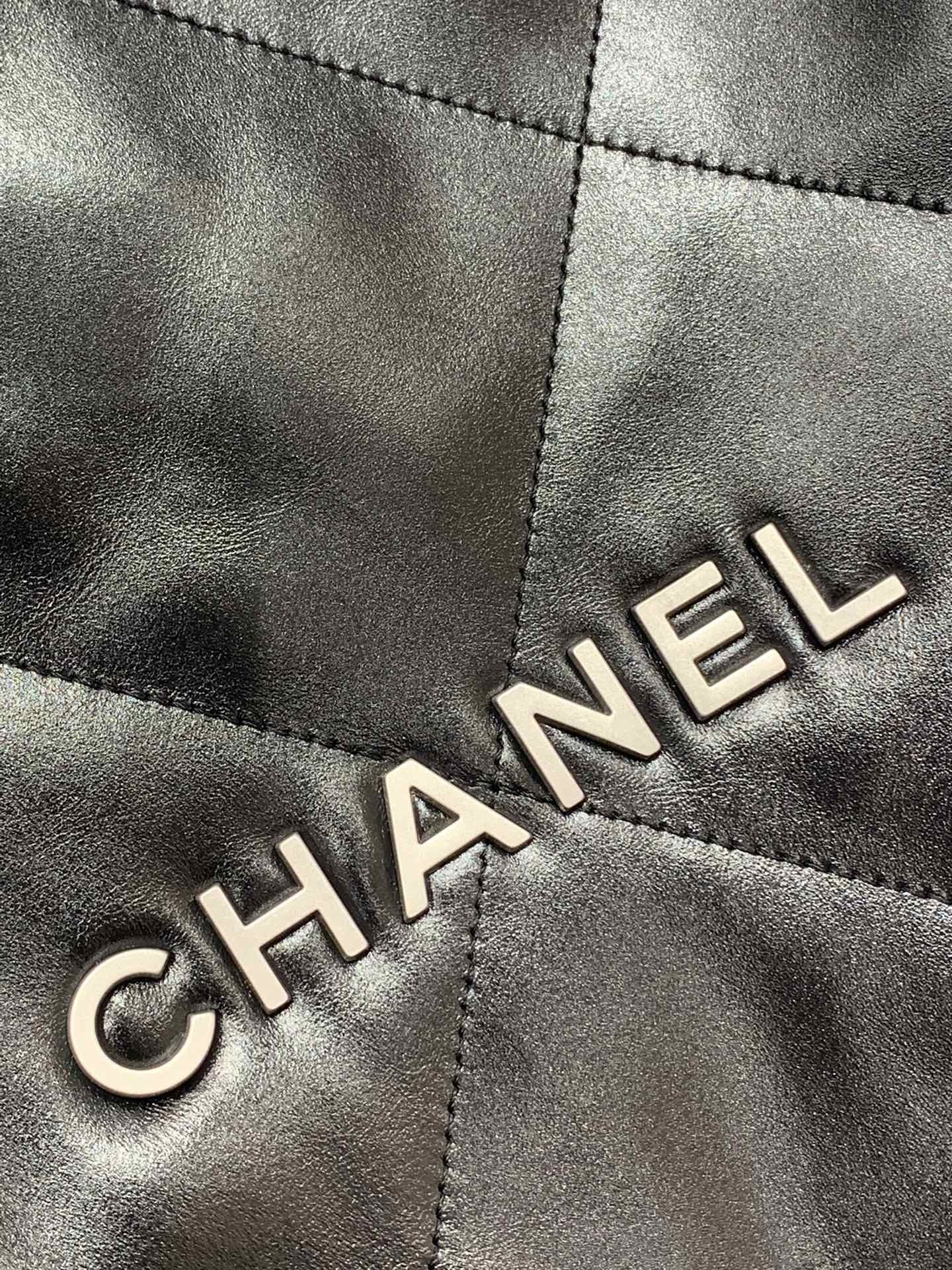 CHANEL 22S22bag双肩包 黑色银扣 垃圾袋背包 超大容量 51cm