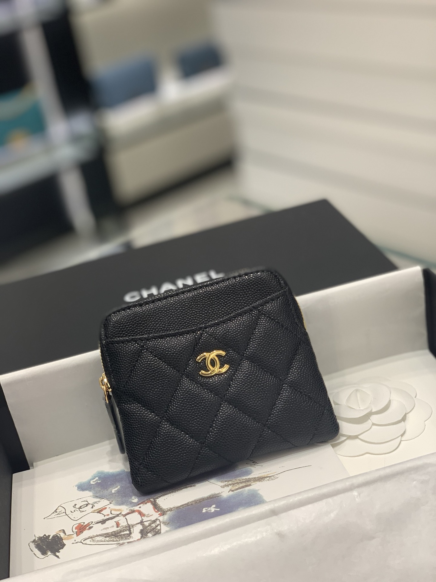 Chanel 新款零钱包吐司零钱包/方胖零钱包 包型方方胖胖 很别致 11cm