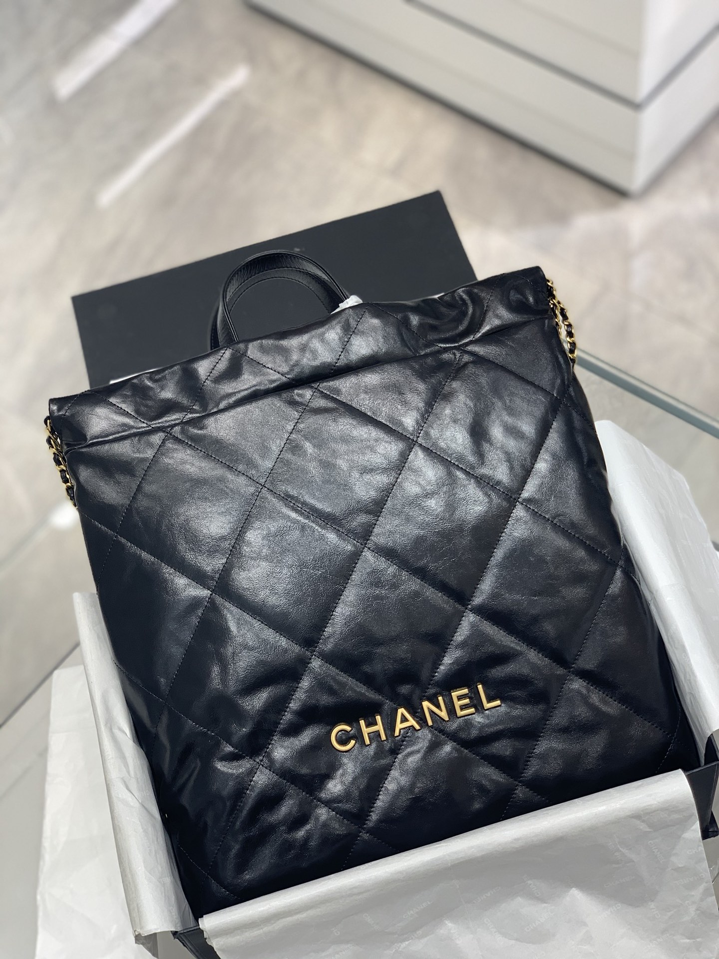 CHANEL 22S 22bag双肩包 垃圾袋背包 牛皮 超大容量 51cm