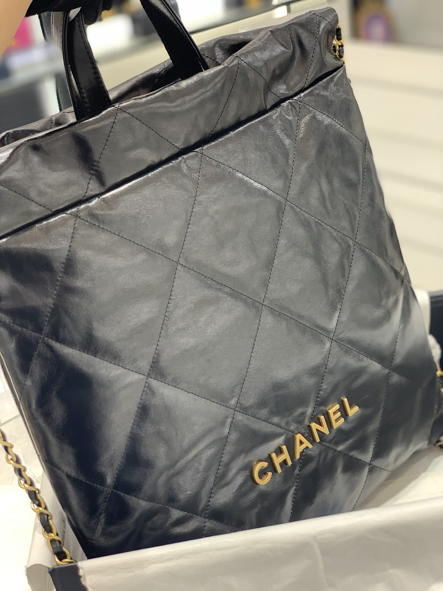 CHANEL 22S 22bag双肩包 垃圾袋背包 牛皮 超大容量 51cm