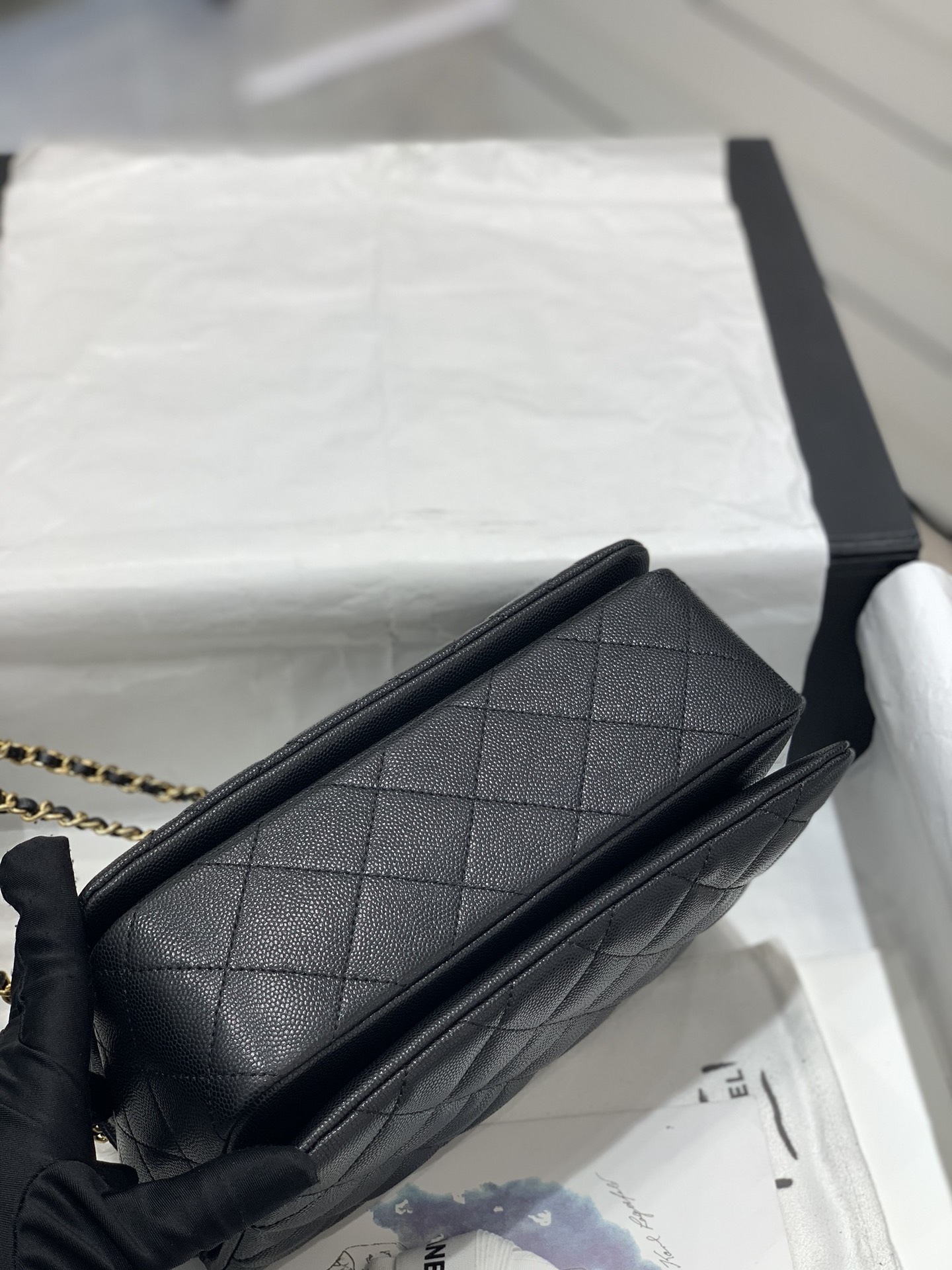 Chanel 新款️22k 荔枝牛皮方胖子大号 大容量 更实用 双排双c链 23cm