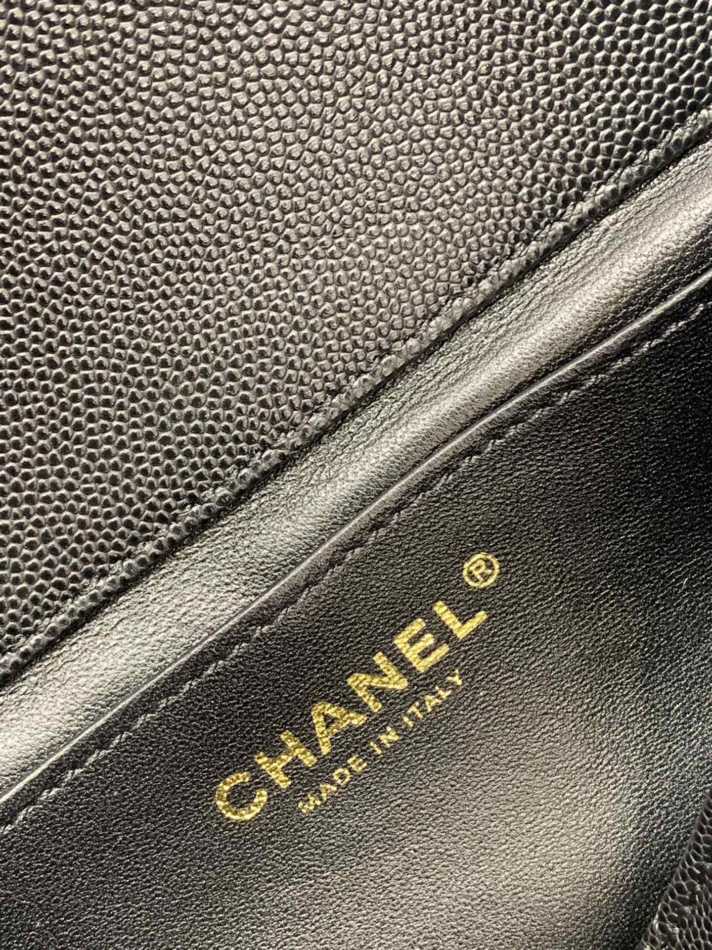 Chanel 新款️22k 荔枝牛皮方胖子大号 大容量 更实用 双排双c链 23cm