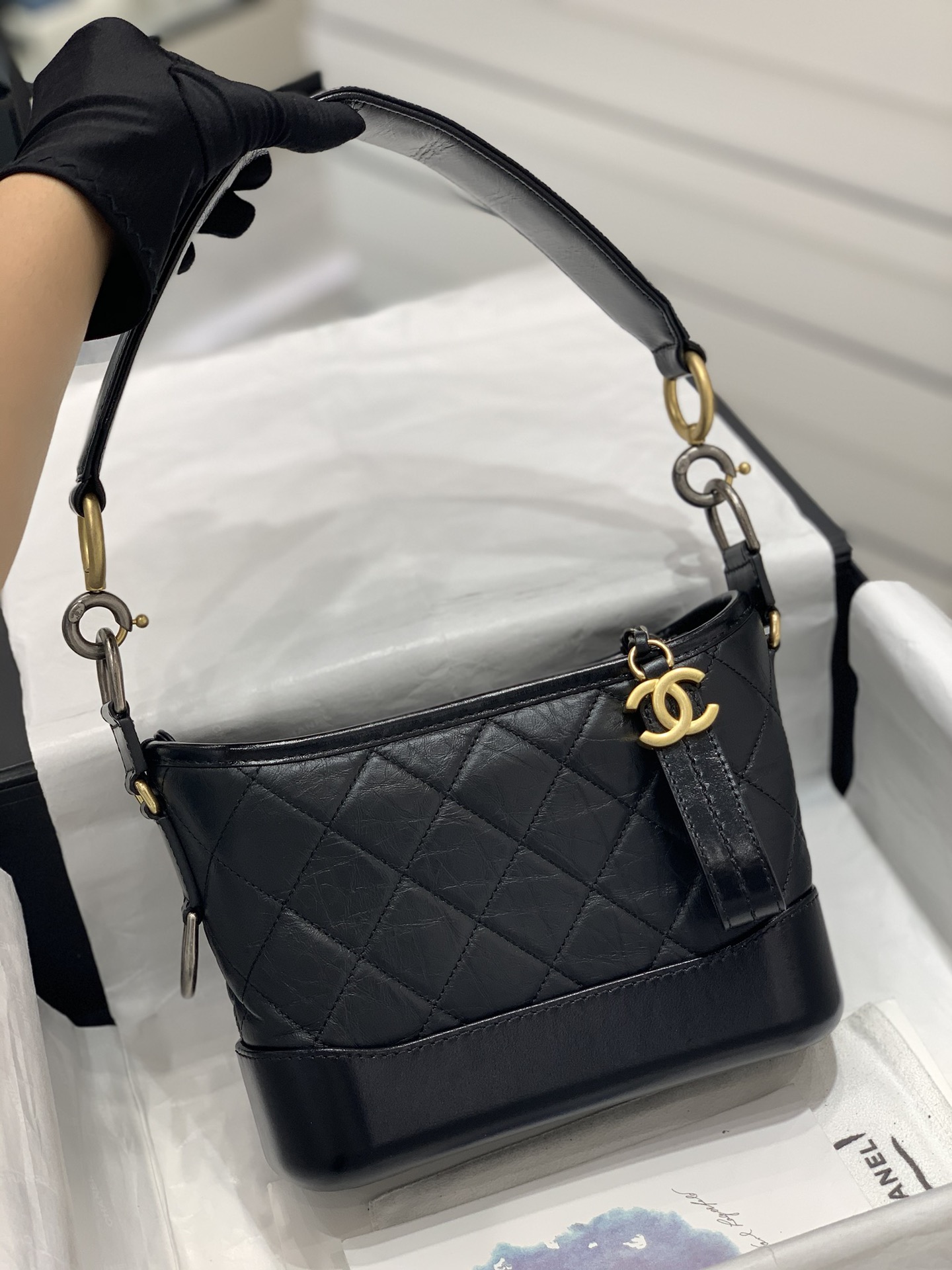 Chanel升级版带芯片 2020春夏新Gabrielle手柄流浪包 宽handle 拼色字母五金 小号20cm